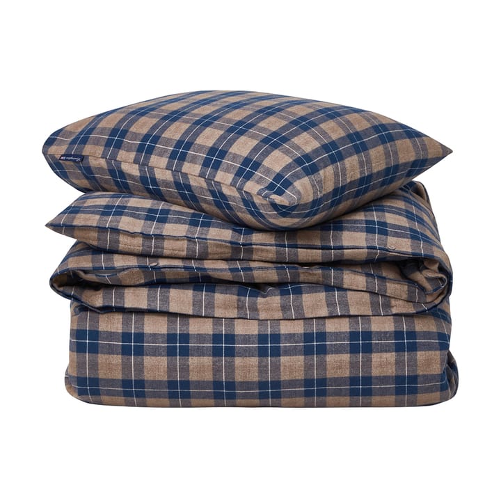 Checked Flannel bäddset 150x210 cm - Denim blue-beige - Lexington