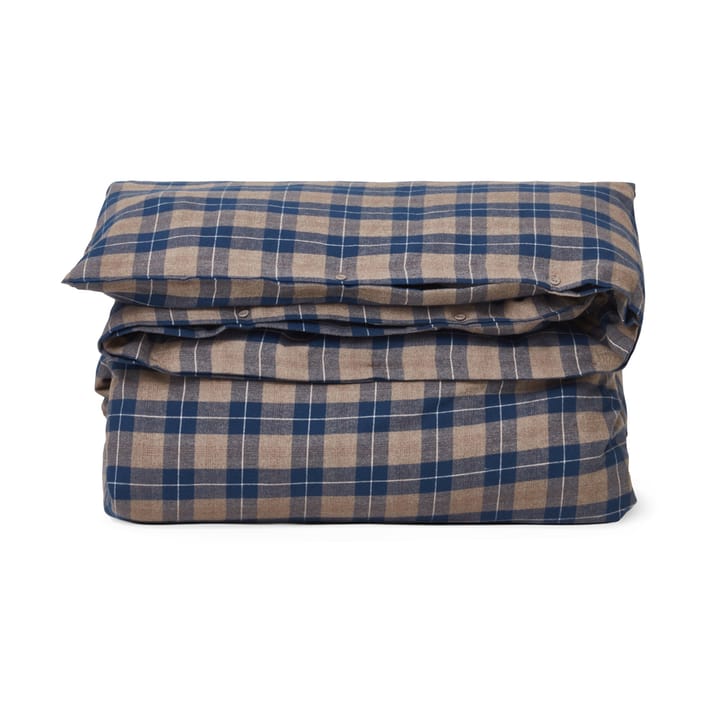 Checked Flannel bäddset 150x210 cm - Denim blue-beige - Lexington