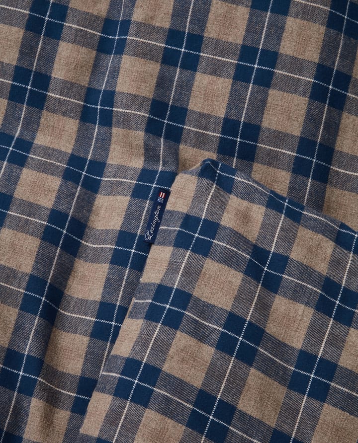 Checked Flannel bäddset 220x220 cm - Denim blue-beige - Lexington