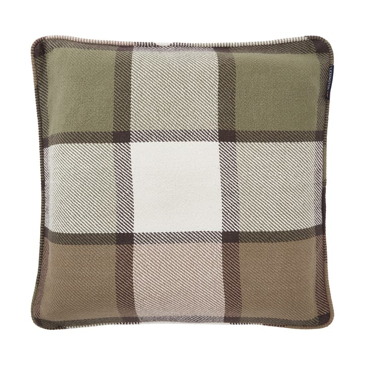 Checked heavy twill kuddfodral 50x50 cm - Olive - Lexington