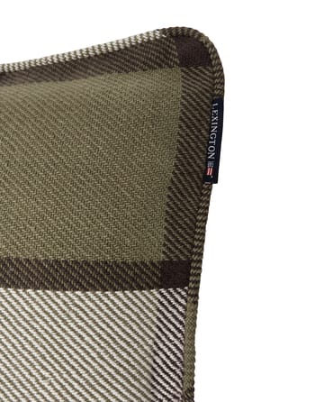 Checked heavy twill kuddfodral 50x50 cm - Olive - Lexington