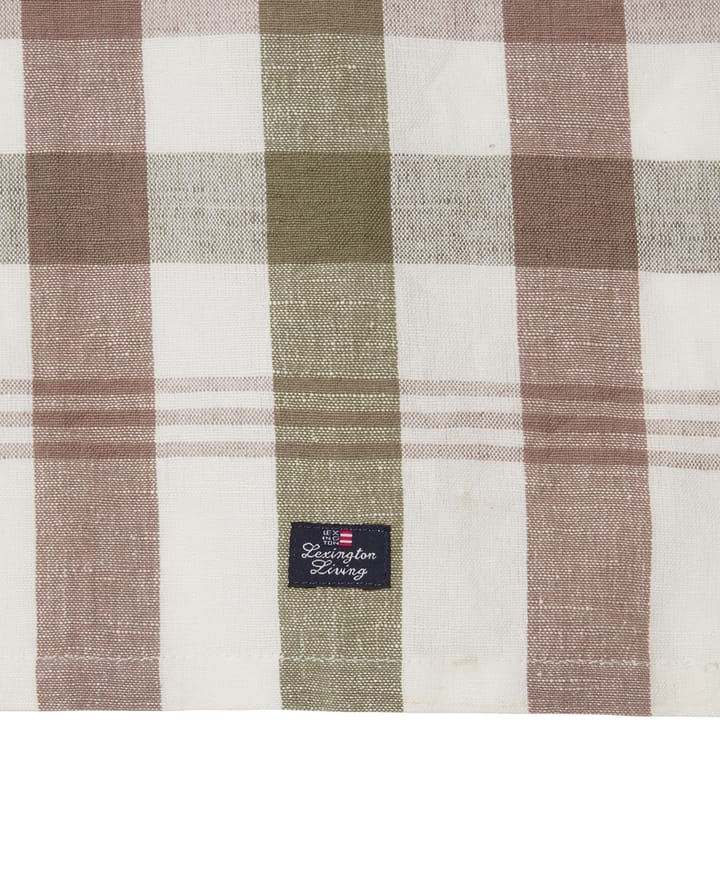 Checked Linen/Cotton kökshandduk 50x70 cm - Olive - Lexington