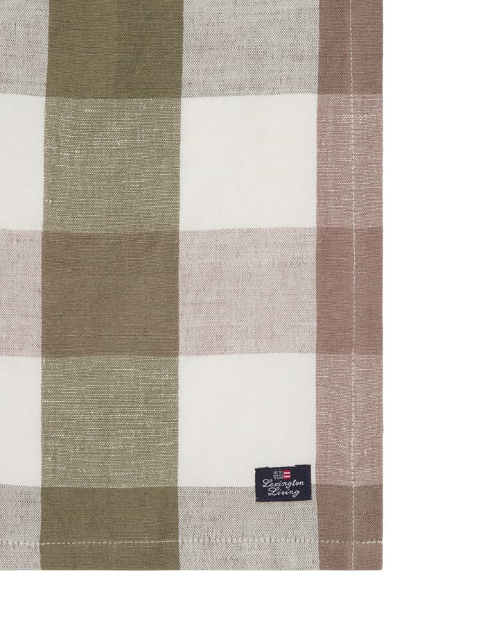 Checked Linen/Cotton tygservett 50x50 cm - Olive - Lexington