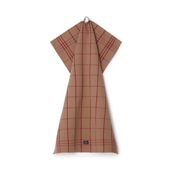 Checked Organic Cotton Oxford kökshandduk 50x70 cm - Beige-red - Lexington