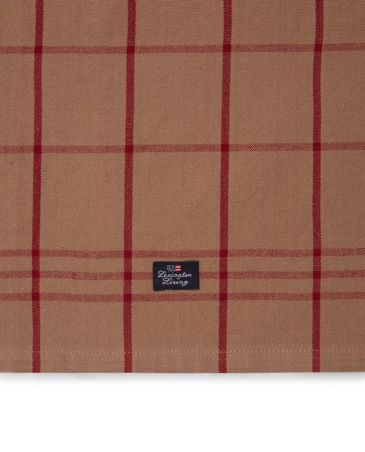 Checked Organic Cotton Oxford kökshandduk 50x70 cm - Beige-red - Lexington