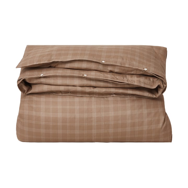 Checked Pin Point Oxford bäddset 150x210 cm, Brown Lexington