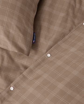 Checked Pin Point Oxford bäddset 150x210 cm - Brown - Lexington