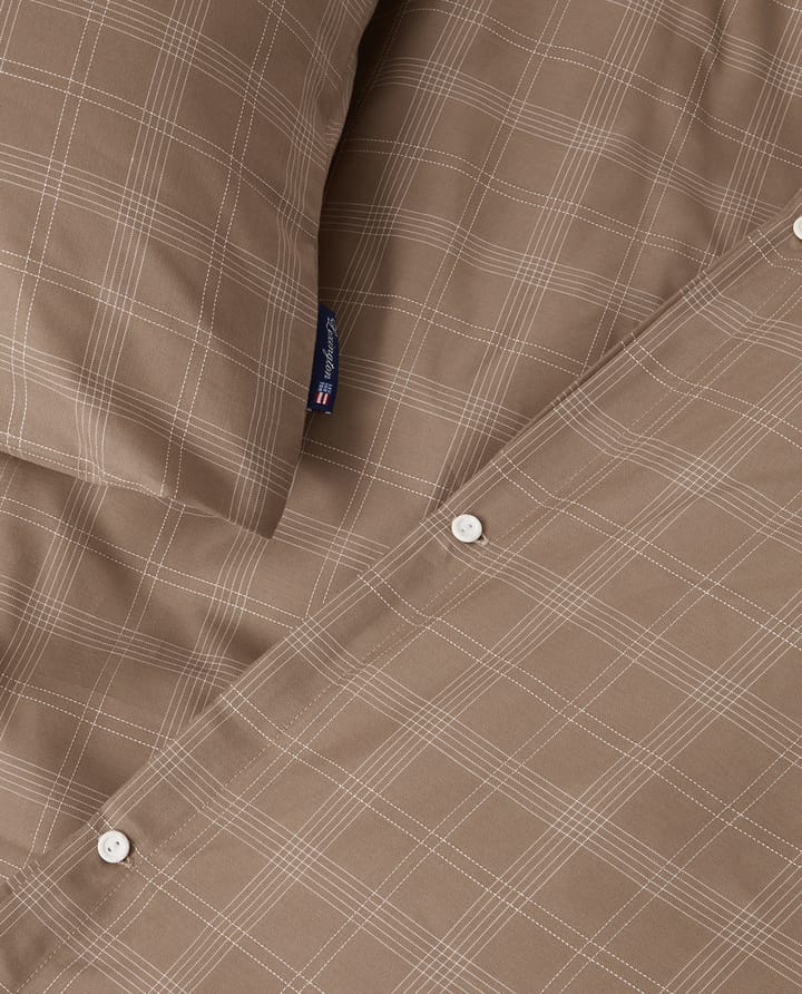 Checked Pin Point Oxford bäddset 150x210 cm, Brown Lexington