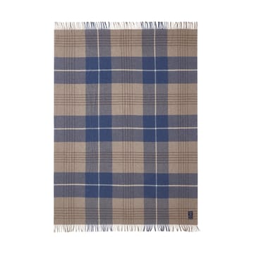 Checked Recycled Wool pläd 130x170 cm - Denim blue-beige - Lexington