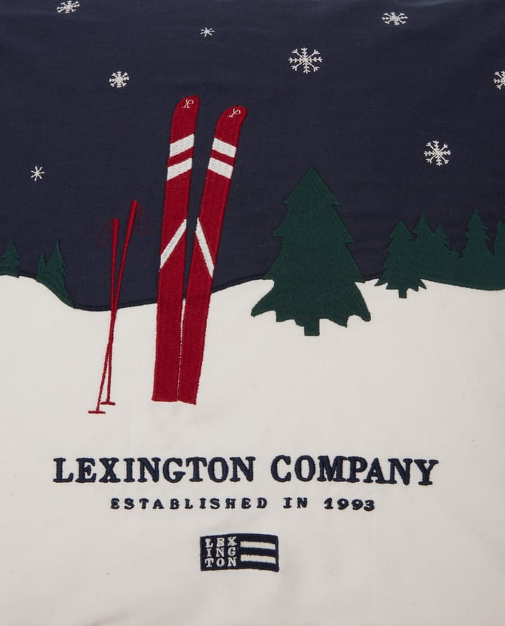 Evening Skis Org Cotton Twill kuddfodral 50x50 cm - Dark blue-white multi - Lexington