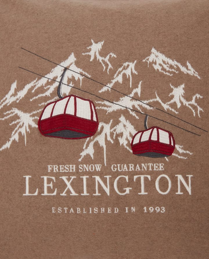 Fresh Snow Ski Lift Wool Mix kuddfodral 50x50 cm - Beige-white-red - Lexington