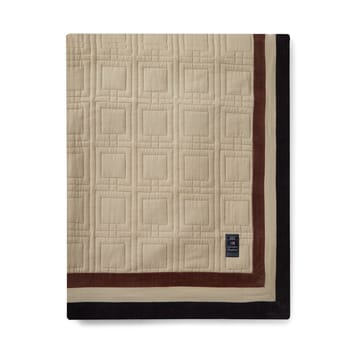 Graphic Quilted Organic Cotton överkast 240x260 cm - Light beige-brown-dark gray - Lexington