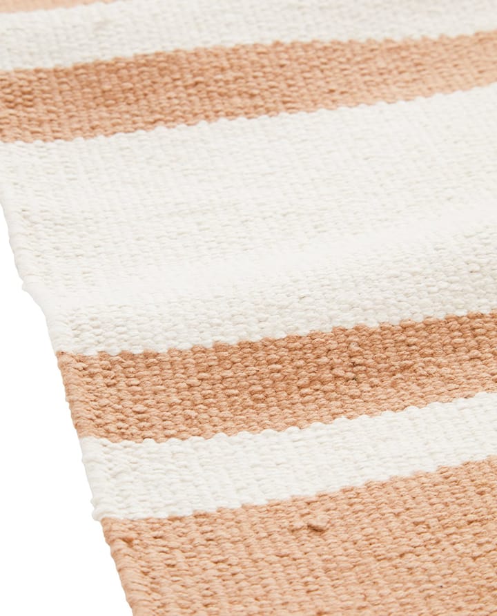 Organic Striped Cotton gångmatta 80x220 cm, Beige-white Lexington