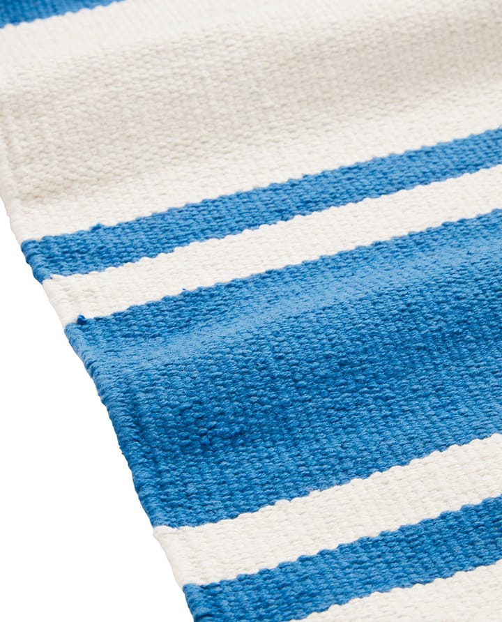 Organic Striped Cotton gångmatta 80x220 cm, Blue-white Lexington