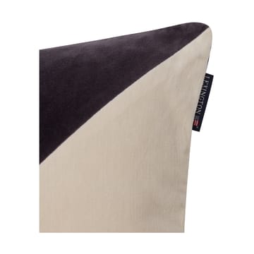 Patched Organic Cotton Velvet kuddfodral 50x50 cm - Dark gray-light beige - Lexington