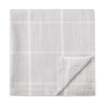 Pepita Check Cotton Linen bordsduk 180x180 cm - White-light gray - Lexington