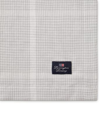 Pepita Check Cotton Linen bordsduk 180x180 cm - White-light gray - Lexington