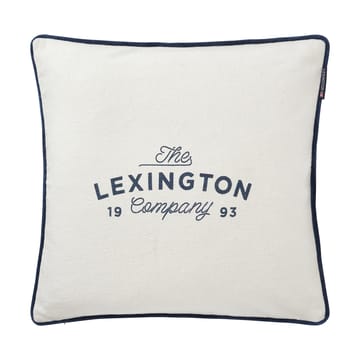 Printed Logo Recycled Cotton kuddfodral 50x50 cm - White - Lexington