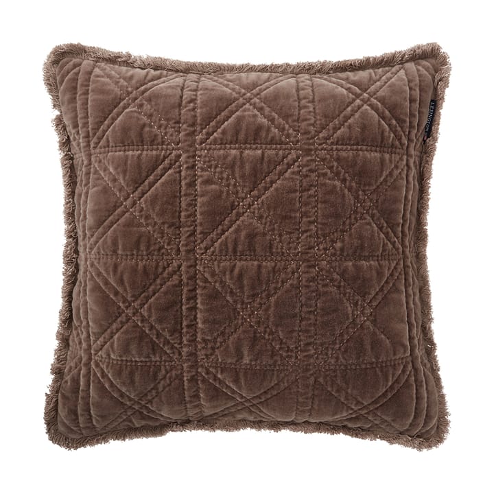 Rattan Quilted Velvet kuddfodral 50x50 cm - Brown - Lexington