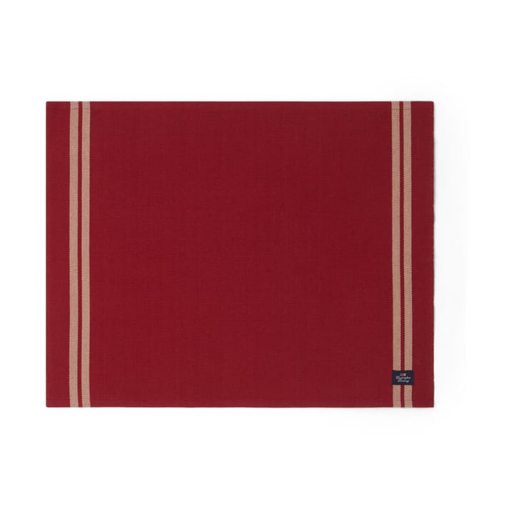 Side Striped Org Cotton Rib bordstablett 40x50 cm - Red-beige - Lexington