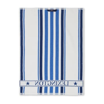 Striped Cotton Terry kökshandduk 50x70 cm - White-blue - Lexington