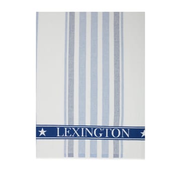 Striped Cotton Terry kökshandduk 50x70 cm - White-blue - Lexington