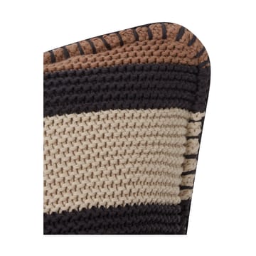 Striped Knitted Cotton kuddfodral 50x50 cm - Brown-dark gray-light beige - Lexington