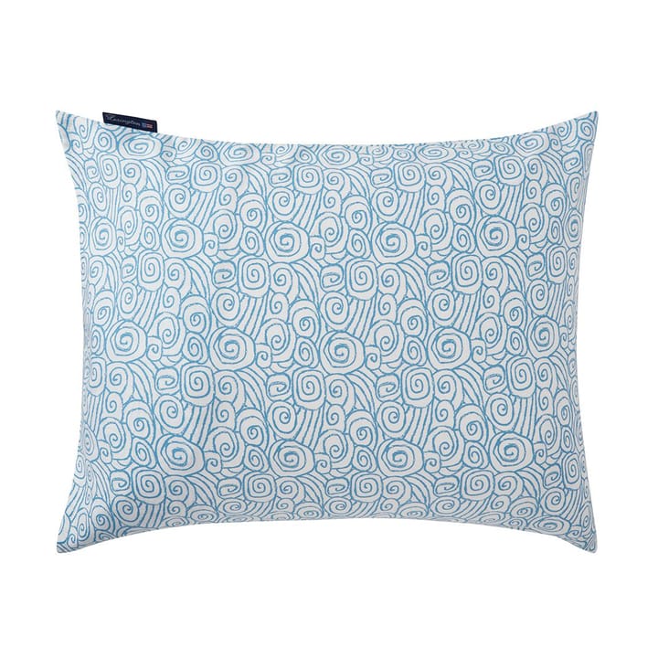 Wave Printed Cotton Sateen örngott 50x60 cm, White-Blue Lexington