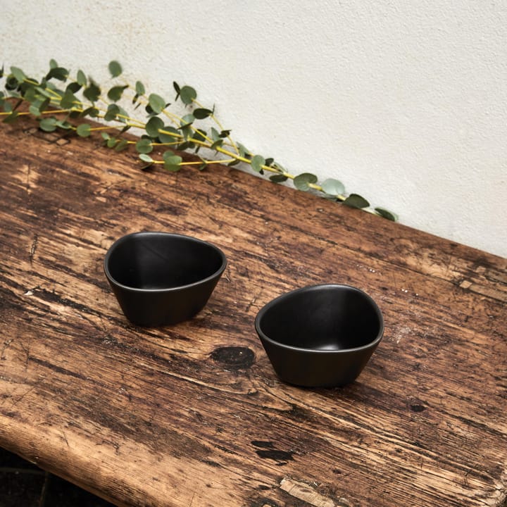 Curve Stoneware skål 2-pack, Svart LIND DNA