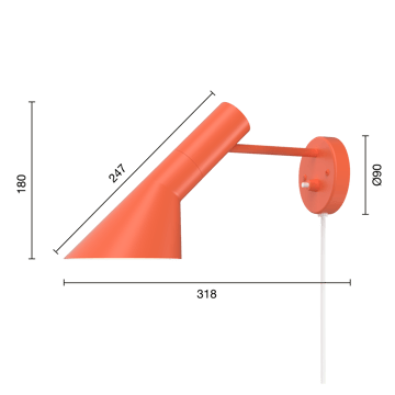 AJ vägglampa - Electric orange - Louis Poulsen