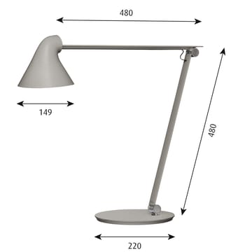 NJP bordslampa - Ljusgrå - Louis Poulsen