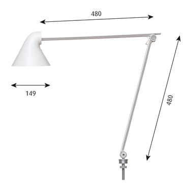 NJP bordslampa stift Ø10 mm - Vit - Louis Poulsen