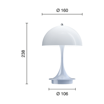 Panthella 160 portable bordslampa - Pale blue - Louis Poulsen