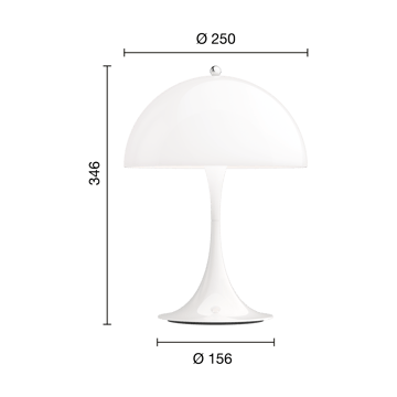 Panthella 250 portable bordslampa - Vit opal akryl - Louis Poulsen