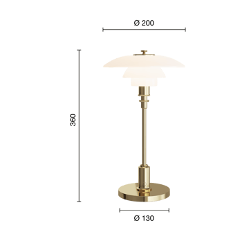 PH 2/1 Portable bordslampa - Brass - Louis Poulsen