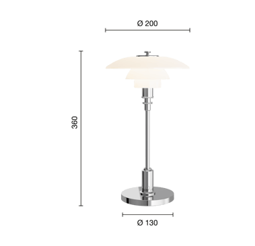 PH 2/1 Portable bordslampa - Chrome plated - Louis Poulsen