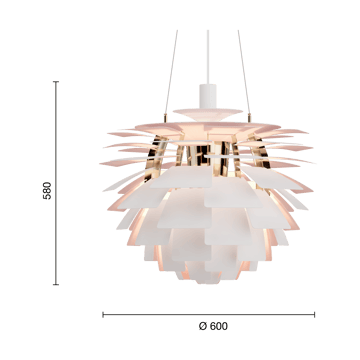 PH Artichoke Anniversary jubileumsutgåva pendel - Matte white-pale rose Ø60 cm - Louis Poulsen