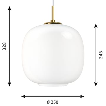 VL45 Radiohuspendel Ø25 cm - Brass-white opal glass - Louis Poulsen