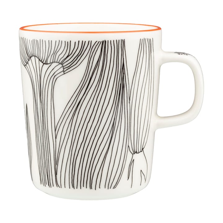 Kukat Puhkeavat mugg 25 cl - White-black-orange - Marimekko