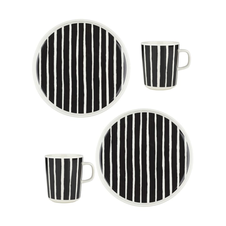 Oiva Piccolo frukostset 4 delar - White-black - Marimekko