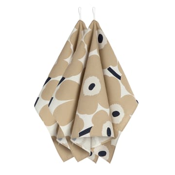 Pieni Unikko kökshandduk 2-pack - Off white-beige-blå - Marimekko