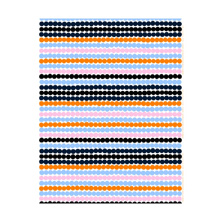 Räsymatto tyg - White-light blue-orange-pink - Marimekko