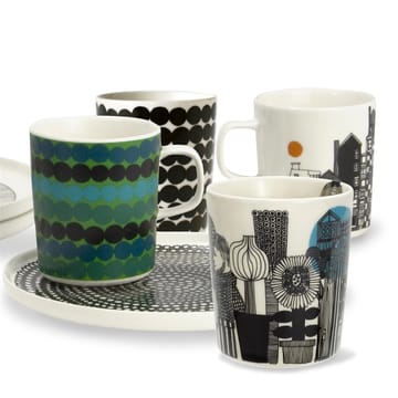 Siirtolapuutarha mugg 2,5 dl - svart-orange - Marimekko