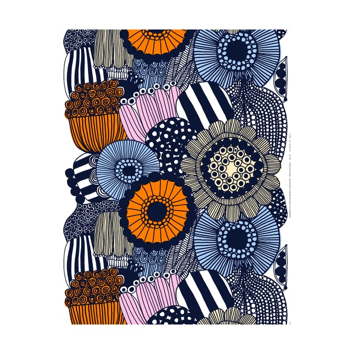 Siirtolapuutarha tyg - White-yellow-orange-light blue - Marimekko