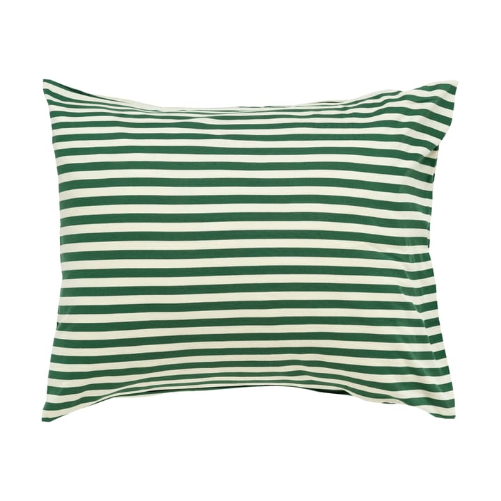 Tasaraita örngott 50x60 cm - Off white-dark green - Marimekko