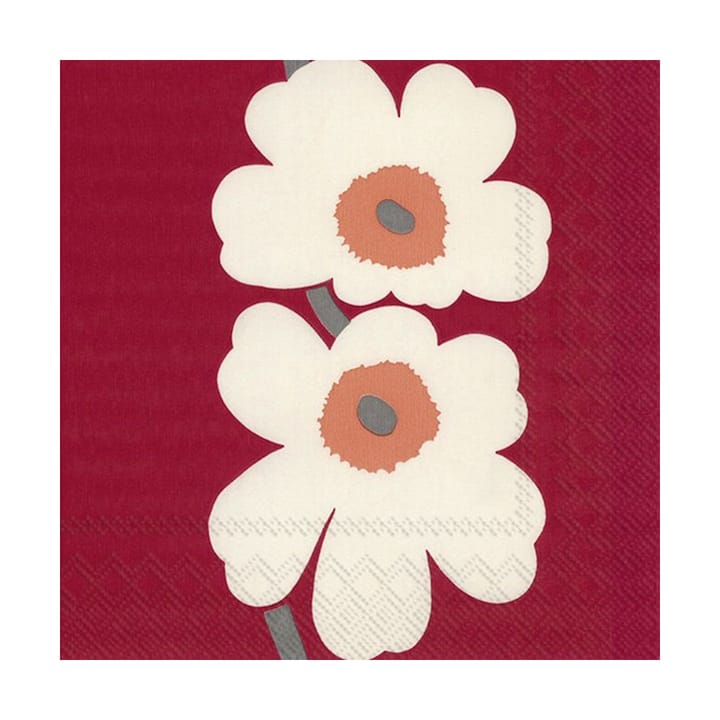 Unikko 60-årsjubileum servett 33x33 cm 20-pack, Red Marimekko