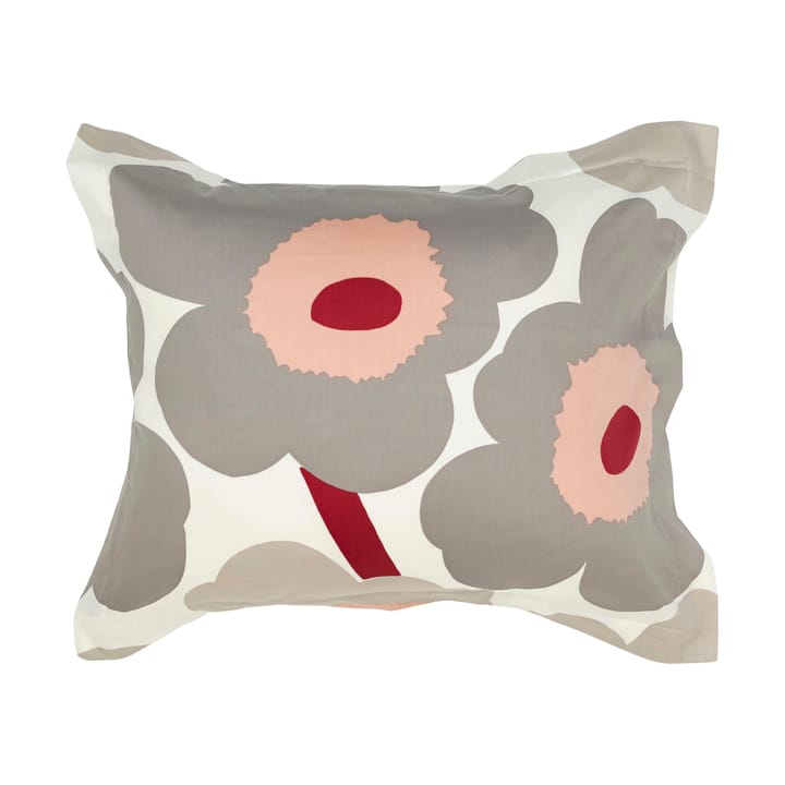 Unikko örngott satin 50x60 cm - Off white-warm grey-pink - Marimekko