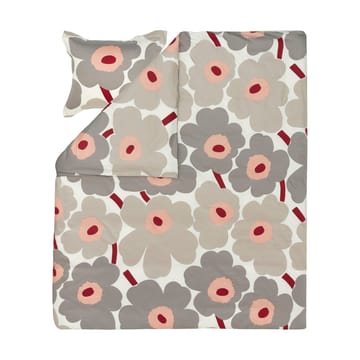 Unikko påslakan satin 240x220 cm - Off white-warm grey-pink - Marimekko