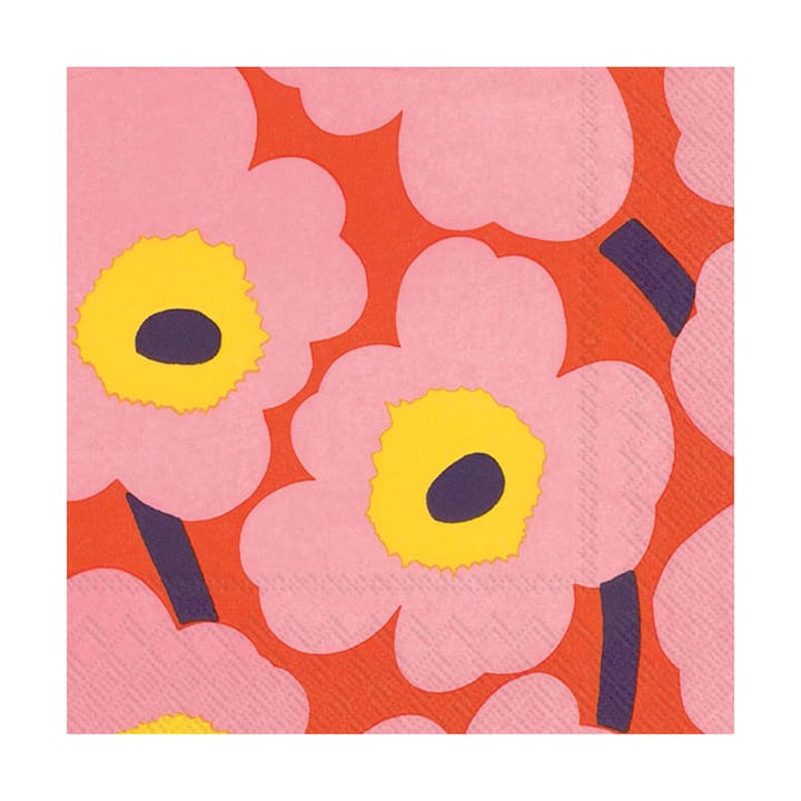 Unikko servett 33x33 cm 20-pack - Rose-orange - Marimekko