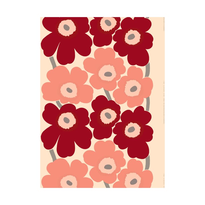 Unikko tyg - Dark cherry-rosa - Marimekko